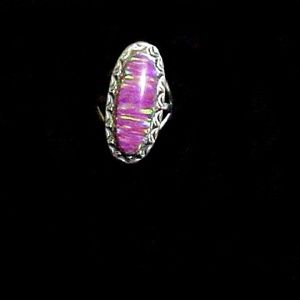 Pink Opal Sterling Silver Ring by Ted Secatero